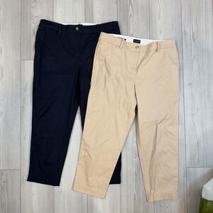 Lot Of 2 Talbots Perfect Crop Pant Chino Cotton Ankle Pants Womens 14